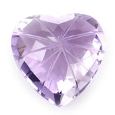 PINK AMETHYST CHECKER CUT ON TOP BACK LAZER CUT HEART 15MM 9.90 Cts.