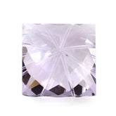 PINK AMETHYST CHECKER TOP PRINCESS BACK LAZER CUT SQUARE LITE (DES#21) 10MM 4.65 Cts.