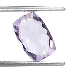 PINK AMETHYST BRIOLETTE CUSHION (FULL DRILL TWO HOLE) 12X8MM 3.28 Cts.