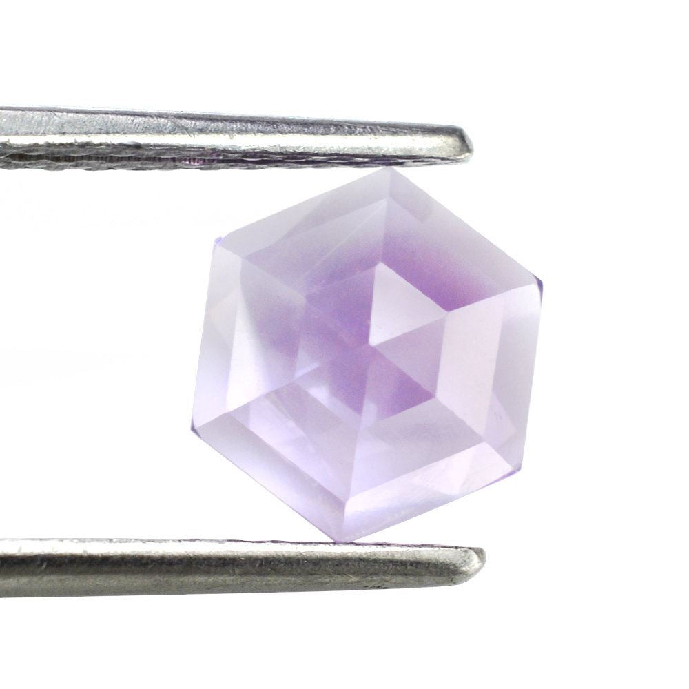 PINK AMETHYST STEP HEXAGON CAB 8MM 1.90 Cts.