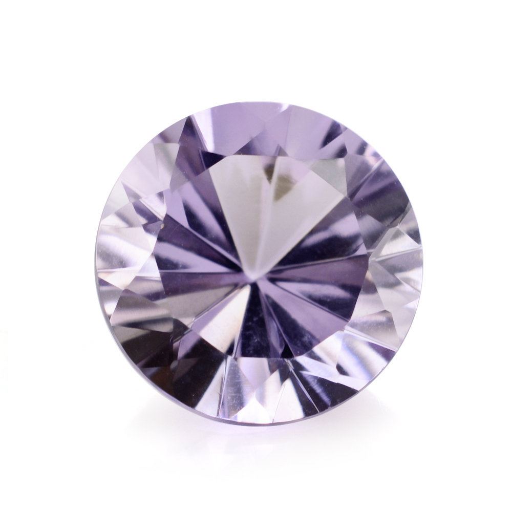 PINK AMETHYST CONCAVE STRAIGHT FACET ROUND (DES#77) 10MM 3.25 Cts.