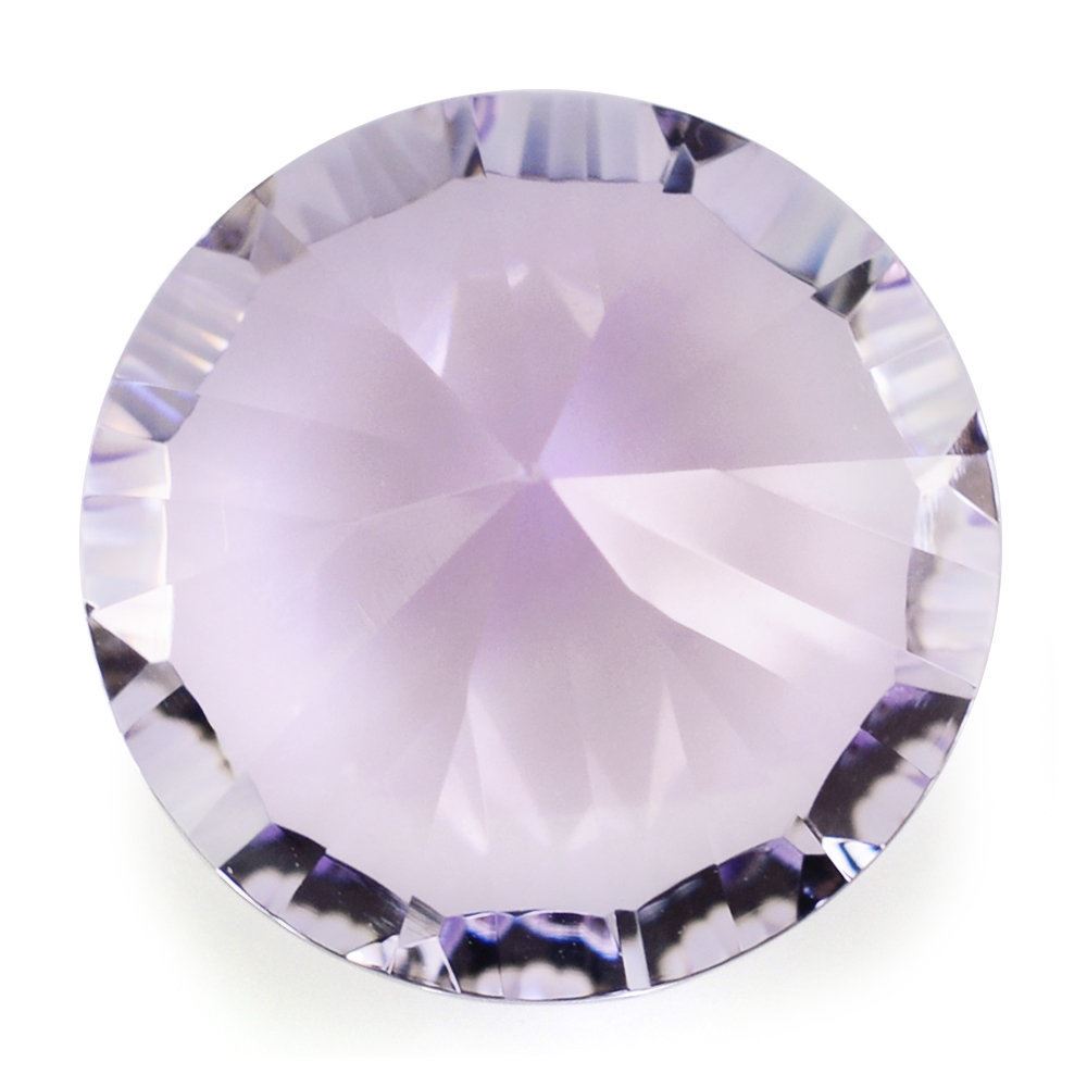 PINK AMETHYST CONCAVE STRAIGHT FACET ROUND (DES#77) 14MM 8.23 Cts.