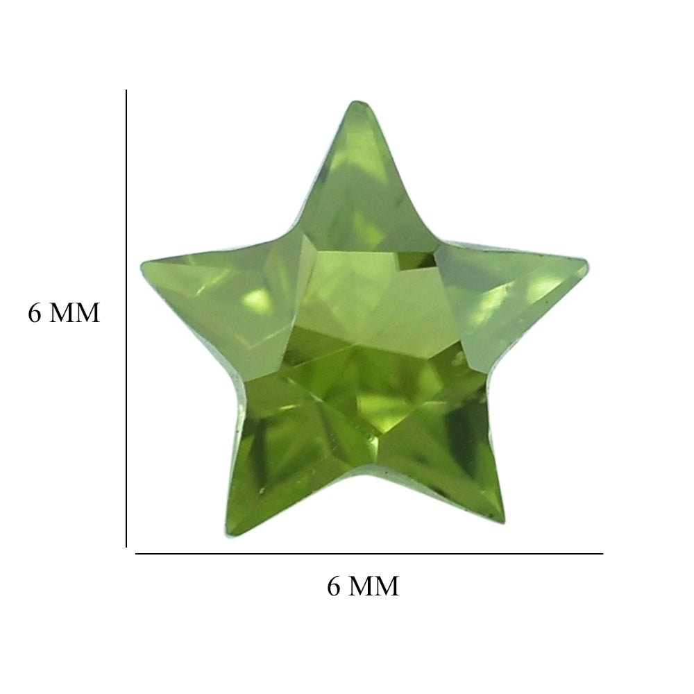 PERIDOT CUT STAR (CLEAN ) 4MM (THICKNESS:-3.90-4.30MM) 0.78 Cts.