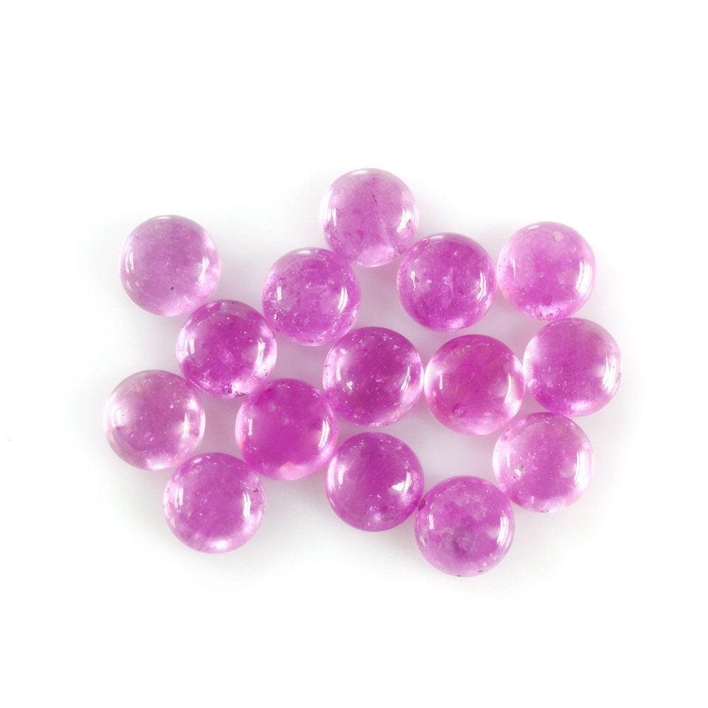 PINK SAPPHIRE (GLASSFILLED) ROUND CAB 6MM 1.27 Cts.