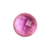 PINK TOURMALINE CHECKER CUT ROUND CAB 9MM (LITE/HI) 2.77 Cts.