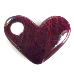 RUBY LENTIL HEART WITH HOLE (FULL DRILL) 16X22MM 18 Cts.