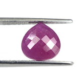 RUBY CHECKER CUT BRIOLETTE HEART SHAPE 10MM 4.70 Cts.