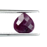 RUBY CHECKER CUT BRIOLETTE HEART (FULL DRILL) 10MM 4.55 Cts.