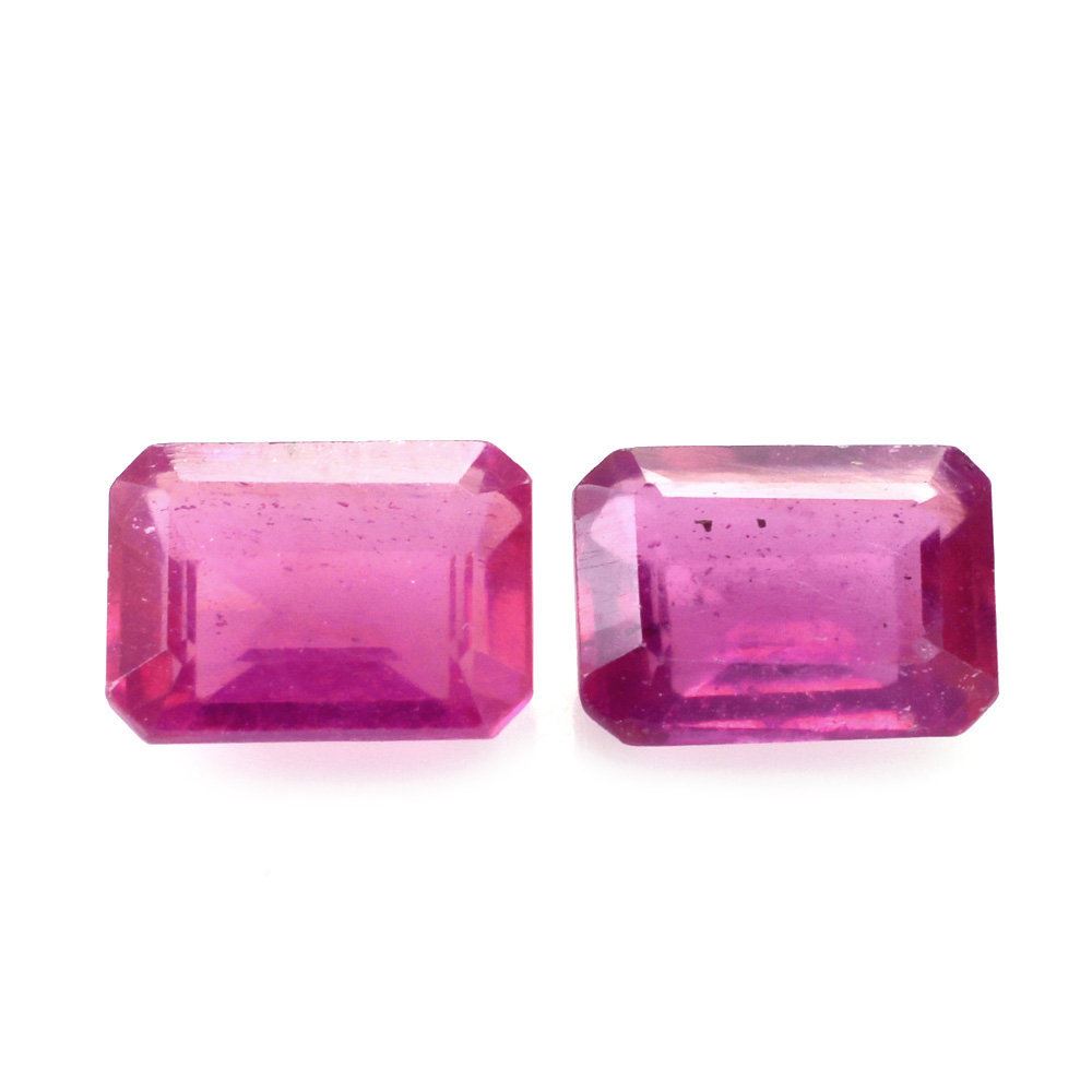GLASSFILLED RUBY CUT OCTAGON 8X6MM 2.23 Cts.