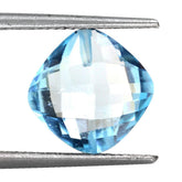 SKY BLUE TOPAZ BRIOLETTE CUSHION (HALF DRILL) 10MM 4.68 Cts.