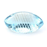SKY BLUE TOPAZ BUFFTOP CARVED NET BACK MARQUISE (DES#104) 18X10MM 8.33 Cts.