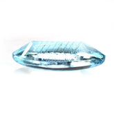 SKY BLUE TOPAZ BUFFTOP CARVED NET BACK MARQUISE (DES#104) 18X10MM 8.33 Cts.