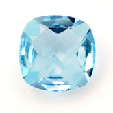 SKY BLUE TOPAZ CHECKER CUT CUSHION 10MM 3.81 Cts.