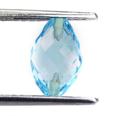 SKY BLUE TOPAZ FACETED DHOLKI (TWO HALF DRILL) 10X7MM 4.33 Cts.