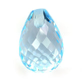 SKY BLUE TOPAZ FACETED DROPS (HALF DRILL) 10X7MM 4.50 Cts.