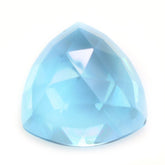 SKY BLUE TOPAZ ROSE CUT TRILLION CAB 14MM 11.82 Cts.