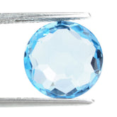 SKY BLUE TOPAZ FOOTBALL BRIOLETTE ROUND 12MM 7.85 Cts.