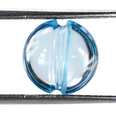 SKY BLUE TOPAZ LENTIL ROUND WITH CARVED BELT (DES#25) 10MM 4.55 Cts.