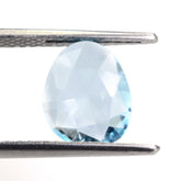 SKY BLUE TOPAZ ROSE CUT BRIOLETTE IRREGULAR TRILLION 11X9MM 2.53 Cts.