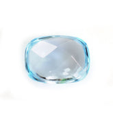 SKY BLUE TOPAZ BUFFTOP CHECKER CUT CUSHION 8X6MM 1.79 Cts.