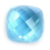 SKY BLUE TOPAZ CHECKER CUSHION CAB 14MM 13.41 Cts.