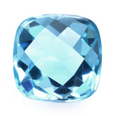 SKY BLUE TOPAZ CHECKER CUSHION CAB 14MM 13.41 Cts.