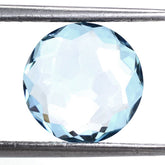 SKY BLUE TOPAZ IRREGULAR CUT BRIOLETTE ROUND 10MM 3.36 Cts.