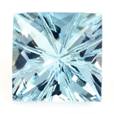 SKY BLUE TOPAZ CHECKER ON TOP PRINCESS BACK LAZER CUT SQUARE (DES#20) 15MM 18.70 Cts.