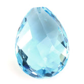 SKY BLUE TOPAZ TWISTED CONCAVE BRIOLETTE PEAR (HALF DRILL) 16X12MM 12.13 Cts.