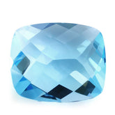 SKY BLUE TOPAZ CHECKER CUT CUSHION 14X12MM 9.78 Cts.