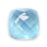 SKY BLUE TOPAZ CHECKER CUSHION CAB 10MM 5.43 Cts.