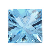 SKY BLUE TOPAZ CHECKER TOP PRINCESS BACK LAZER CUT SQUARE 10MM 5.88 Cts.