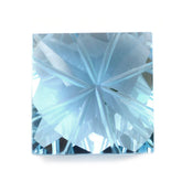 SKY BLUE TOPAZ CHECKER TOP PRINCESS BACK LAZER CUT SQUARE 10MM 5.88 Cts.