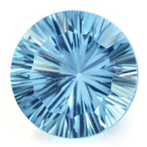SKY BLUE TOPAZ CONCAVE CUT ROUND (DES#45) 15MM 13.45 Cts.