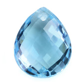 SKY BLUE TOPAZ CHECKER CUT BRIOLEETE PEAR (FULL DRILL) 14X11MM 7.60 Cts.