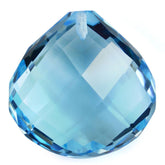 SKY BLUE TOPAZ CHECKER CUT BRIOLETTE TABEEZ (HALF DRILL) 18MM 27.05 Cts.