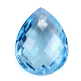SKY BLUE TOPAZ CHECKER CUT BRIOLETTE PEAR (FULL DRILL) 14X11MM 7.17 Cts.