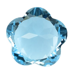 SKY BLUE TOPAZ CUT FLOWER LEAF 8MM (THICKNESS:-4.80-5.20MM) 2.38 Cts.