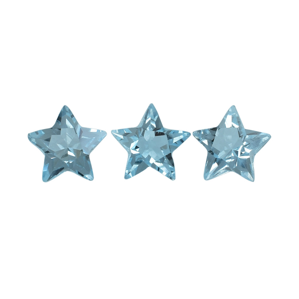 SKY BLUE TOPAZ CUT STAR 6MM (THICKNESS:-3.90-4.30MM) 0.79 Cts.