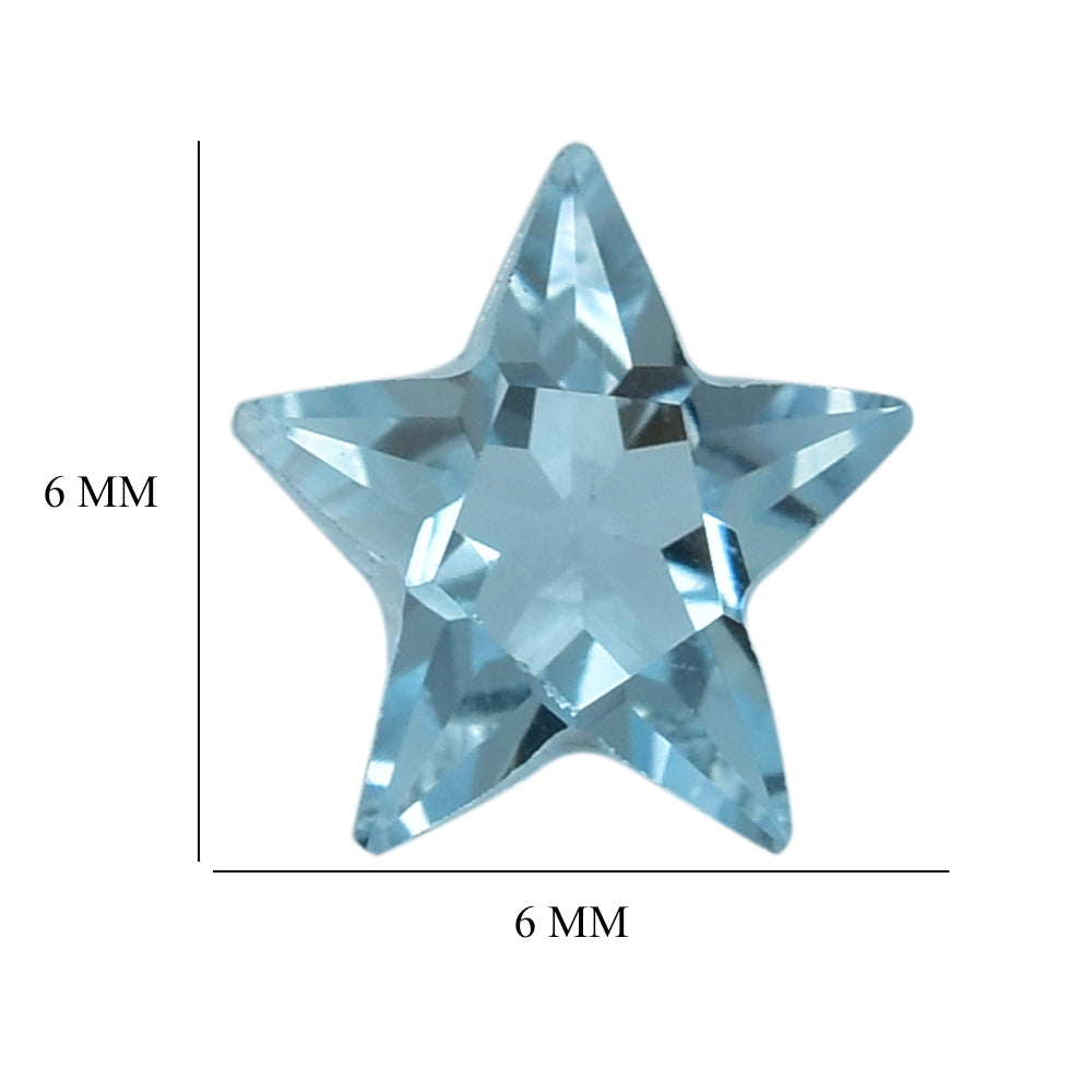 SKY BLUE TOPAZ CUT STAR 6MM (THICKNESS:-3.90-4.30MM) 0.79 Cts.