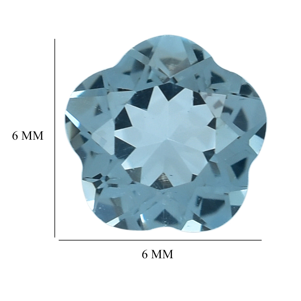 SKY BLUE TOPAZ CUT FLOWER 5 LEAF 6MM (THICKNESS:-3.60-4.00MM) 1.04 Cts.