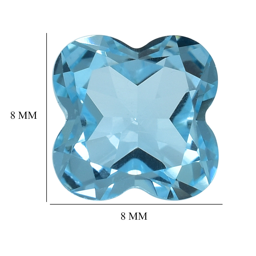 SKY BLUE TOPAZ CUT CLOVER 8MM (THICKNESS:-4.80-5.20MM) 2.86 Cts.