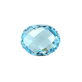 SKY BLUE TOPAZ CHECKER BRIOLETTE OVAL (TOP)(SI) 11.50X10.00 MM 5.24 Cts.