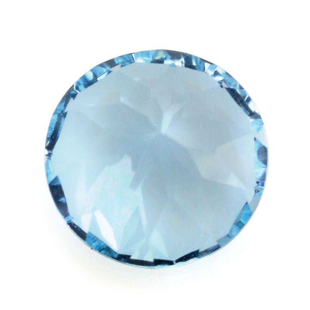 SKY BLUE TOPAZ CONCAVE CUT ROUND 9MM 3.60 Cts.