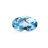 SWISS BLUE TOPAZ CHECKER CUT OVAL 5X3MM 0.30 Cts.