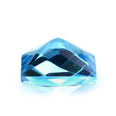 SWISS BLUE TOPAZ CHECKER ON TOP PRINCESS CUT BACK SQUARE 8MM 3 Cts.