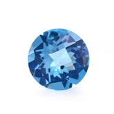 SWISS BLUE TOPAZ CHECKER CUT ROUND 5.90MM 0.85 Cts.