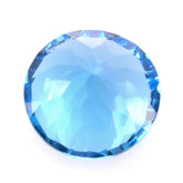 SWISS BLUE TOPAZ CONCAVE CUT ROUND (DES#45) 9MM 3.50 Cts.