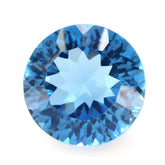 SWISS BLUE TOPAZ CONCAVE CUT ROUND 9MM 3.58 Cts.