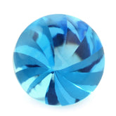 SWISS BLUE TOPAZ BUFFTOP ROUND WITH TWISTED CONCAVE (DES#31) 12MM 8.58 Cts.